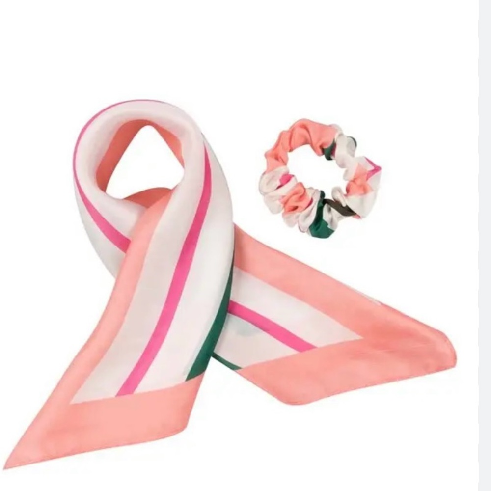 Kate Spade hair scrunchie and scarf/bandana French cream